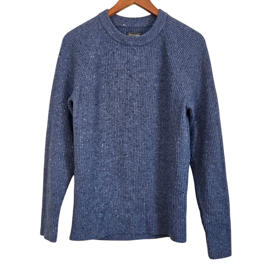 Abercrombie&Fitch Blue Ribbed Wool Blend Granola Girl Cabincore  Sweater Small 